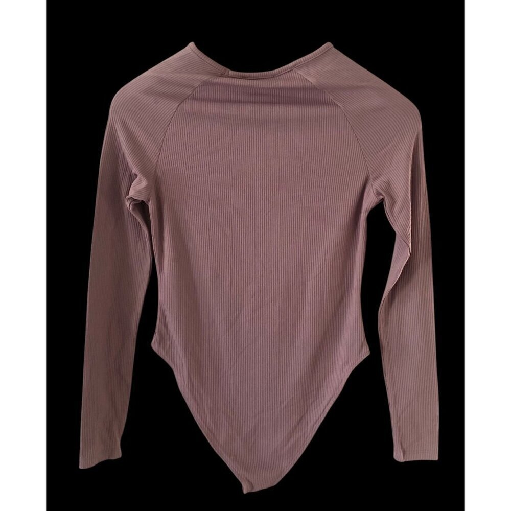 New TOPSHOP Cutout Long Sleeve Bodysuit Women Size 4-6 Lavender - Picture 2 of 10